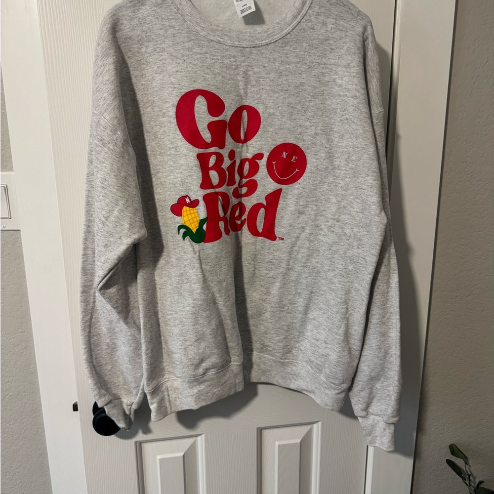 Hanes Gray 'Go Big Red' Women's Sweater